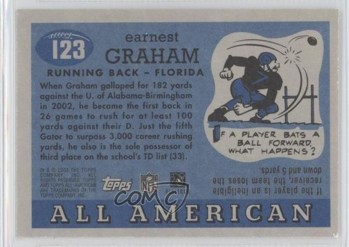 2003 Topps All American Earnest Graham #123 Rookie RC 0l1 | eBay