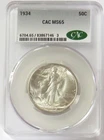 1934 USA WALKING LIBERTY HALF DOLLAR CAC MS 65