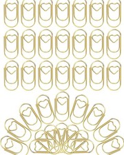 Gold Love Heart Shaped Paper Clips, 0.8inch Small Paper Clips for Funny,