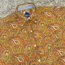 Robert Graham R G Paisley Button Down Shirt Men Size Medium Pocket Preppy