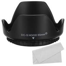 55mm Camera Lens Hood, Reversible Flower Lens Hood Protector with Cloth