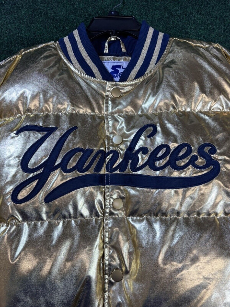 NEW *STARTER* NEW YORK YANKEES GOLD SUBWAY SERIES SATIN VARSITY