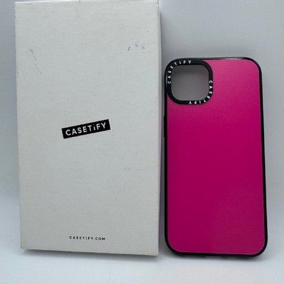 Casetify iPhone 13 Hülle 6,1'' Compact Slim - Simple Neon Pink - Clear Black