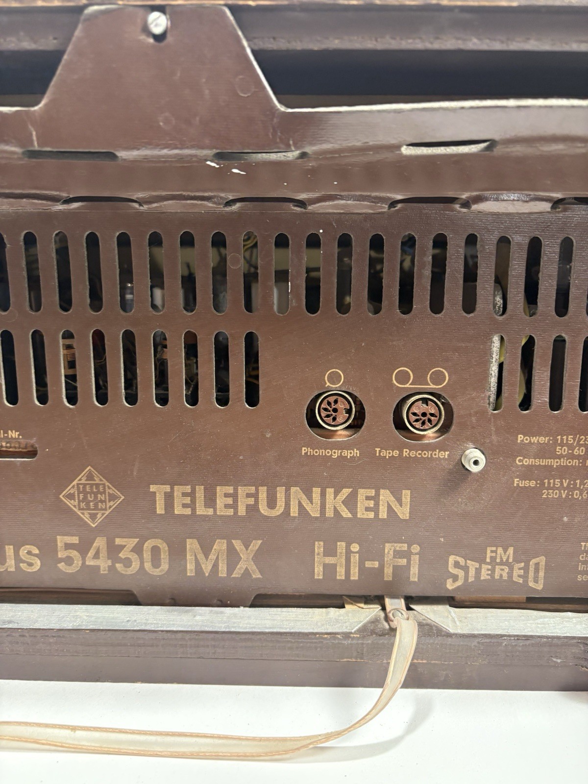Telefunken Opus 5430 MX Hi Fi 110v USA AM-FM Tube Amp Radio RARE Parts Only