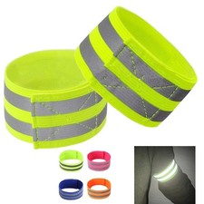 Reflective Safety Bands High Visibility Wrist Arm Ankle Straps for Night Running