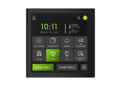 4'' KNX Taster Touch Display Glastaster Jalousie Temperatur Luftfeuchte Heizung