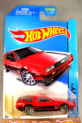 2014 Hot Wheels #33 HW City-Speed Team '81 DELOREAN DMC-12 Red w/Chrome 10 Spoke