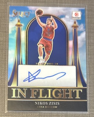 2025-26 Panini Select Euroleague Nikos Zisis In Flight Auto 3/49 Blue