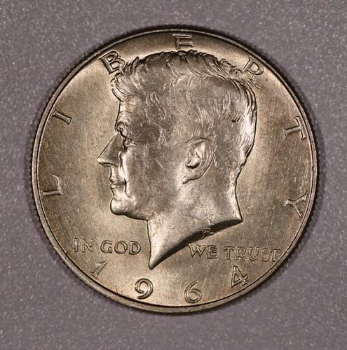 1964-D "Kennedy" Half-Dollar SILVER Coin, Almost Uncirculated Condition