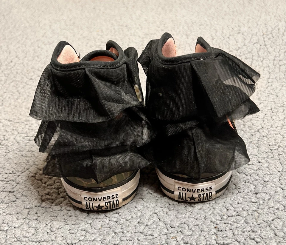 Tênis Converse Block Party High Top Camuflado Meninas Grandes Tamanho 3 Verde E Rosa - Imagem 3 de 4