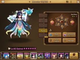 Summoners War 4LD - Lucifer, Maximilian, Nyx, Seimei, G1 +220 Swift, +174 vio