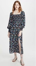 RIXO Marie Blue, Green & Red Micro Floral Midi Maxi Size M UK 12 BNWT was £285