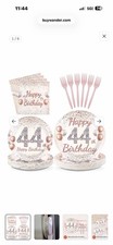 96 Pcs Rose Gold 44th Birthday Party Decorations for Women, Serves 24 new