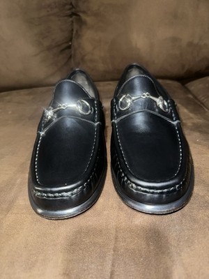Gucci Black Leather Classic Horsebit Men's Loafers Shoes Size 42eu/ 9 Us