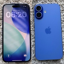 Apple iPhone 16 Blue 128GB 100% Battery Warranty Unlocked Ultramarine Mint