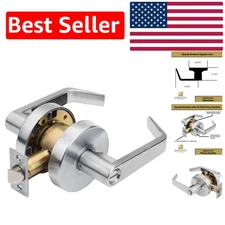 ADA Compliant Heavy Duty Passage Door Lever Lockset in Satin Chrome Finish