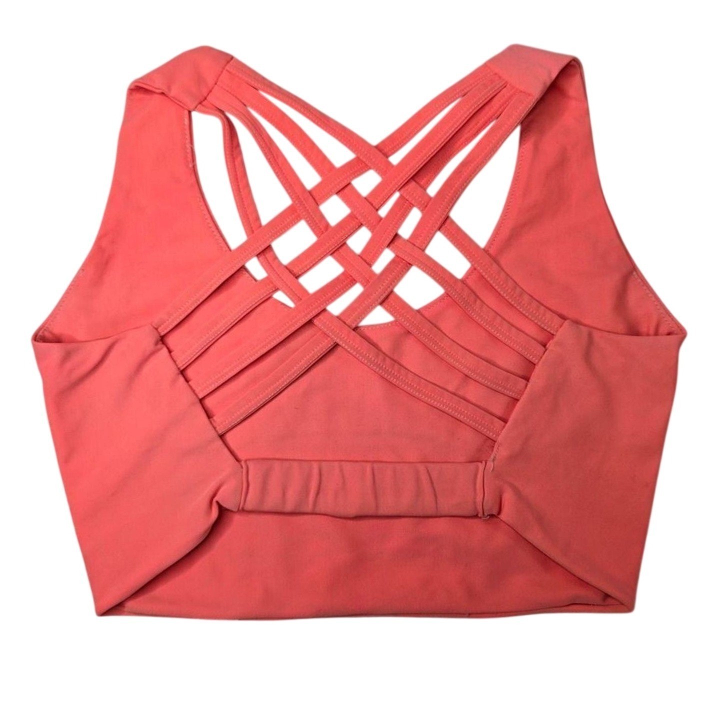 Daughters of Culture Bikini Sports Bra Top Orange Criss Cross Back Active Y2K XS image 2