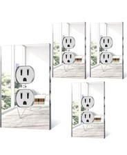 4 Pcs 5.5 x 3.5 Inch Mirror Light Switch Covers Outlet Single Gang Socket 
