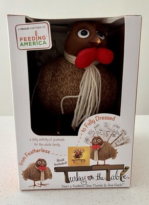  Turkey on Table  Gratitude Tradition Thanksgiving Stuffed Feather Family Thanks