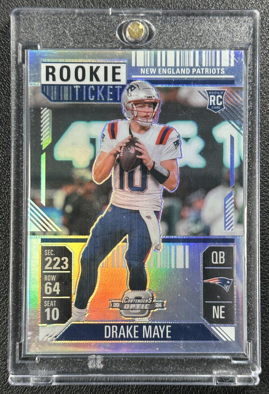 DRAKE MAYE 2024 PANINI CONTENDERS OPTIC #70 ROOKIE TICKET SILVER PRIZM RC