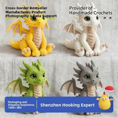 DIY Häkel-Drachen-Set Handgemacht Farbwechsel Bastelmaterial inklusive Garn