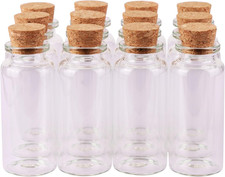 30Ml Cork Stoppers Glass Bottles, Small Jars for Candy Wishing Bottle Wedding Fa