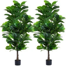 Fiddle Leaf Fig Tree 6ft Tall Artificial Tree in Pot Fake Ficus Lyrata Plants...