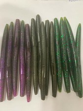 100 pk 5" Senko style Soft Plastic Bass Worms - 3 COLORS/33 EACH - "Green" Multi