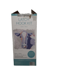 American Crafts Latch Hook Kit  Cow  , 12" x 12" , Damaged Box
