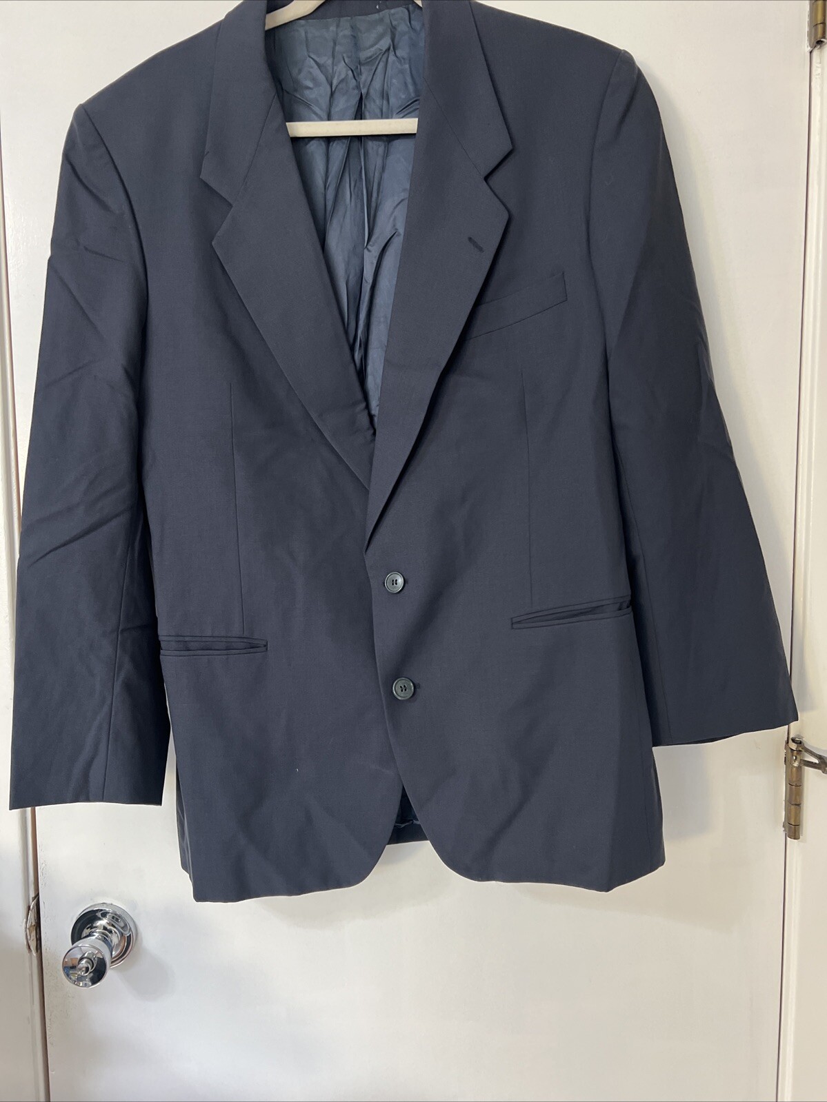 Yves Saint Laurent Blazer Tuta Giacca Cappotto Sportivo Uomo Taglia 38 Blu Lana