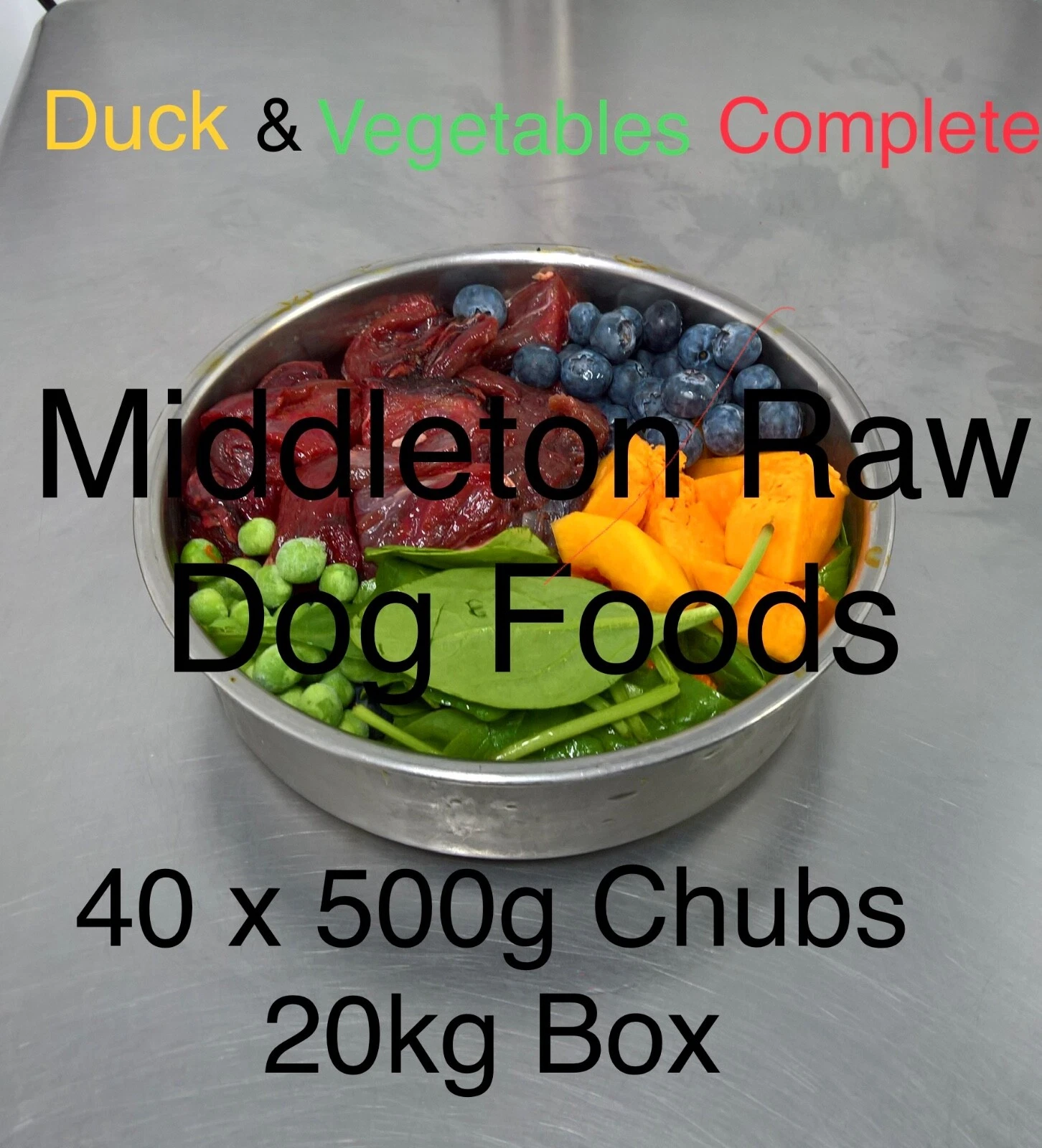 Dog Food Frozen DUCK & veg complete meal 40x500g Chubs 20kg box BARF RAW DIET
Opens in a new window