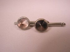 SINGLES 2 5/16" Gray Round Mother of Pearl Vintage Formal Tux Shirt Stud c255
