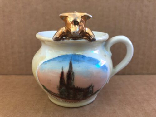 Vintage GERMANY PIG FAIRING Porcelain Souvenir ST JOSEPH CATHEDRAL Buffalo NY - Picture 1 of 10