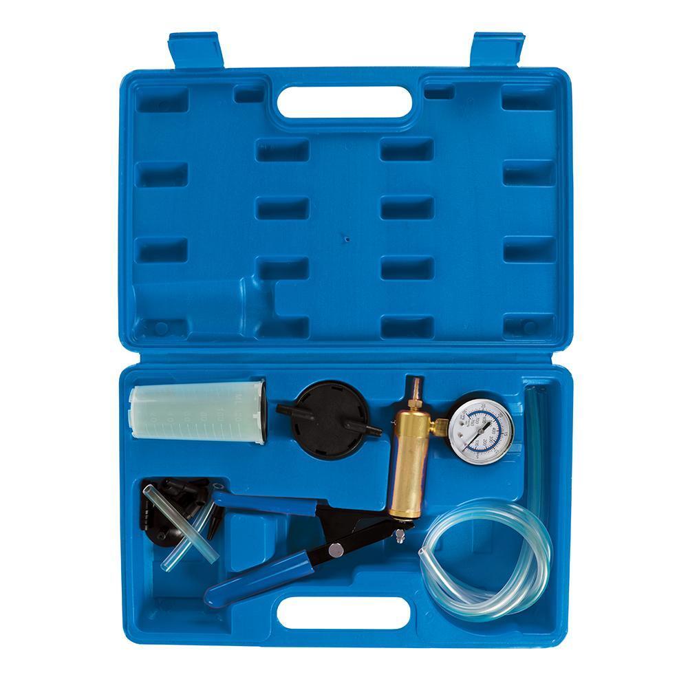 Vacuum Tester Brake Clutch Bleeder Tool Kit + Vac Pump Gauge Adaptors 16 Piece