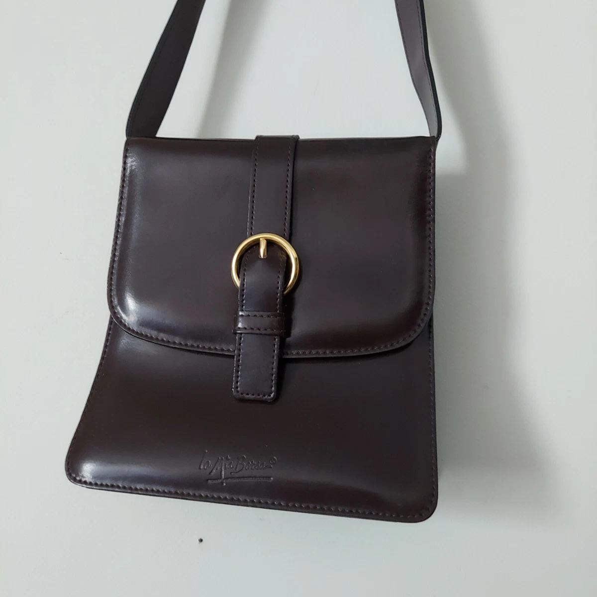 Unused La Mia Borsa Dark Brown Faux Leather Women s Handbag Shoulder Bag
