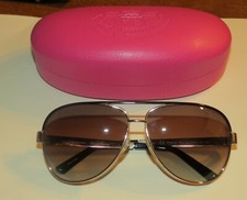 Juicy Couture Regal/s Pilot Sunglasses Shiny Lt Gold/Black NWOT 
