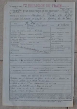 WW1-Genie 1918/1919-Train Auto 1919/20 Service Condition Sheet