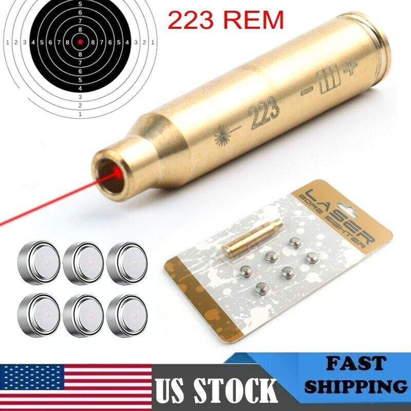 Hunting Bore Sighter Sight 223 rem 5.56 Cartridge Red Laser Boresighter