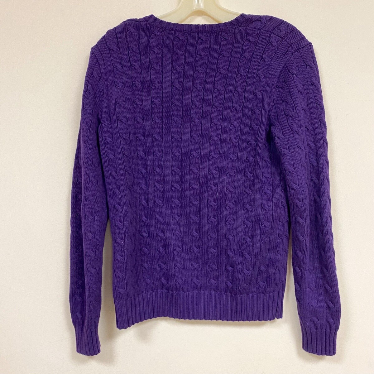 売れ筋商品|||ラルフローレン ニット&セーター アウター レディース Women's Pointelle-Knit Cotton Crewneck Sweater Purple Dawn Ralph Lauren Sport Womens Medium Sweater Purple Cable Knit