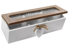 SCATOLA CUORE PORTA BUSTINE THE TE TISANE TEA CIALDE SCATOLINA COFANETTO  24*8*7