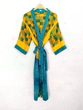 Sposa Kimono Abito Sari Tessuto Giacca Orientale Vestaglia Riciclato SR-371