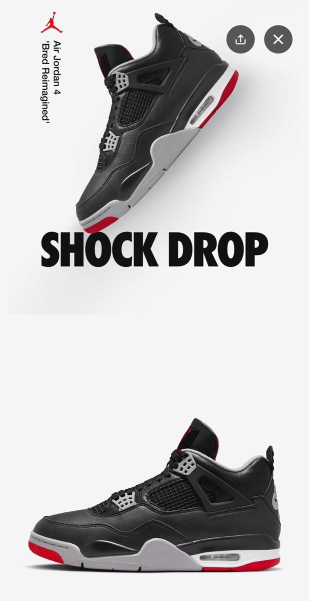 Nike Air Jordan 4 Retro Bred Reimagined Mens 10.5 FV5029-006 | eBay