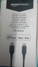 Basics USB-2.0 Type C to Lightning Cable MFi Certified , 3 Feet, - Black