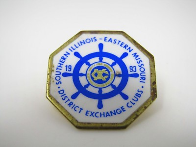 Vintage 1993 Exchange Club Pin Southern Illinois Eastern Missouri Ship Wheel