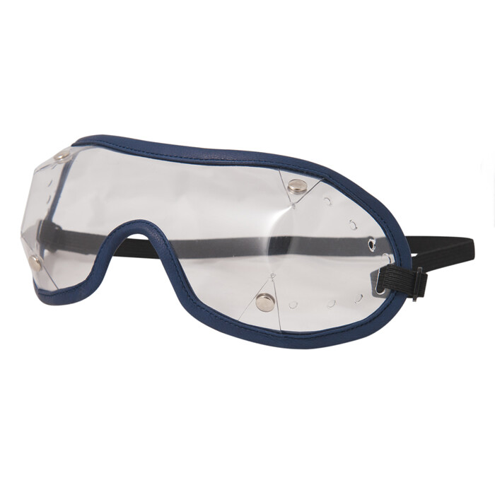 Occhiali lenti visiera Baruffaldi Marz in pelle Blu con elastico regolabile