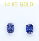 TANZANITE 2.38 Cts STUD EARRINGS 14K WHITE GOLD - Made in USA - New With Tag — photo 2