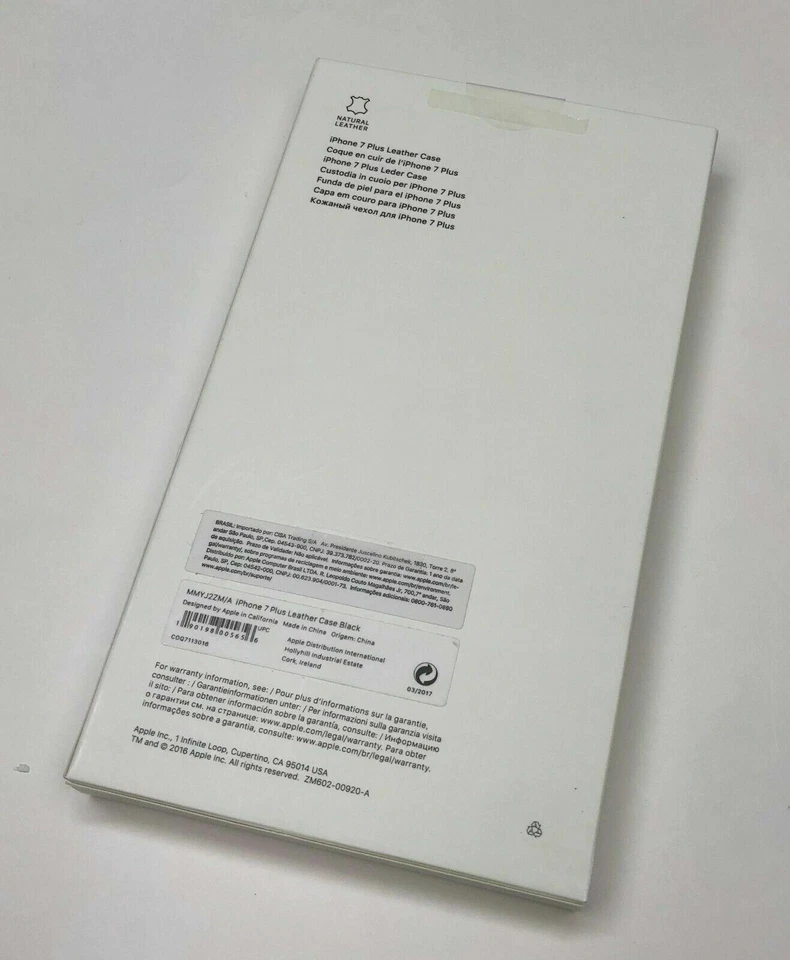 Genuine Apple Leather Back Case Cover for iPhone 7/8/7+/8+ Storm Gray/Black - Image 4 of 4