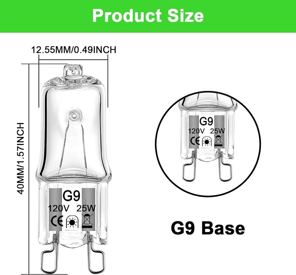 *10 Pack* G9 Bulb 25W/40W/50W/60W Warm White Small Light Bulb 120V Fast Ship - Image 3 of 4