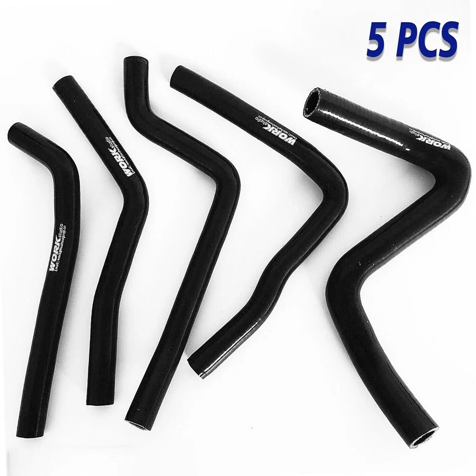 Manguera de radiador de silicona negra para Kawasaki KX250 KX 250 1990-1993 1991 1992 5 PIEZAS Foto 3 de 4