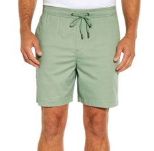 Gap Men 7" Inseam Elasticized Waistband Stretch Twill Pull On Short Green S
